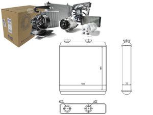 Nagrzewnica (164x180x32) Opel Meriva A 1.3d-1.8 05