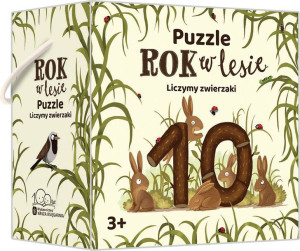 Puzzle Rok w lesie Liczymy zwierzaki dla dzieci 3+