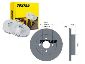 Tarcze Hamulcowe 2szt Suzuki Przód Ignis Textar