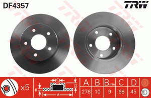 Tarcza hamulcowa TRW DF4357 432064U101