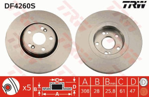 Tarcza hamulcowa TRW DF4260S 7701207378