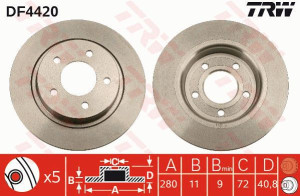 Tarcza hamulcowa TRW DF4420 BP6Y26251D