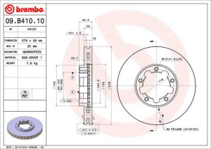 Tarcza hamulcowa BREMBO 09.B410.10 40206MB600