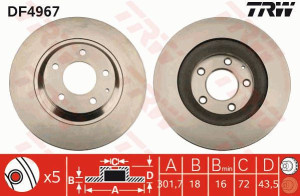 Tarcza hamulcowa TRW DF4967 F15126251