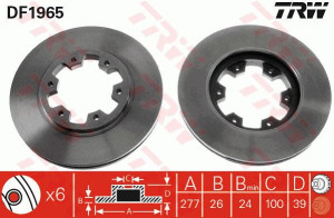 Tarcza hamulcowa TRW DF1965 4020631G01