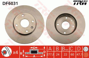 Tarcza hamulcowa TRW DF6031 96329364