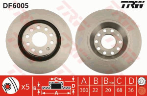 Tarcza hamulcowa TRW DF6005 8E0615601K
