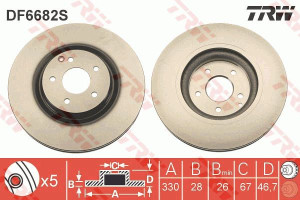 Tarcza hamulcowa TRW DF6682S 2034210412