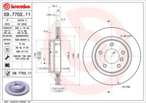 Tarcza hamulcowa BREMBO 09.7702.11 34211165563