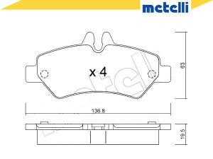 Klocki Hamulcowe Vw Crafter 06- Tył Metelli