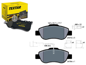 Klocki Hamulcowe Fiat Przód 500 07- 1,3d Ka 09- 1,