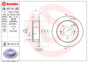 Tarcza hamulcowa BREMBO 08.A114.21 5841139300