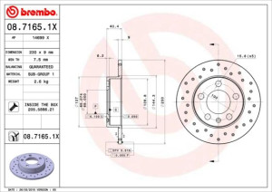 Tarcza hamulcowa BREMBO 0871651X 1J0615601
