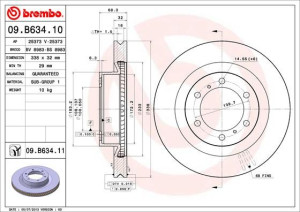 Tarcza hamulcowa BREMBO 09.B634.11 4351260190
