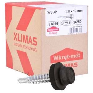Wkręty Farmerskie Farmery 4,8x19mm Ral 8019 250szt