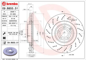 Tarcza hamulcowa BREMBO 09.B855.51 2184210412