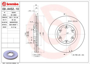 Tarcza hamulcowa BREMBO 09.A452.10 402061W600