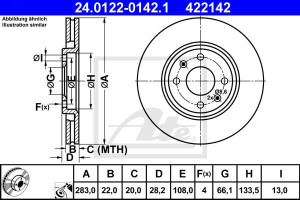 Tarcza hamulcowa ATE 24-0122-0142-1 95667810