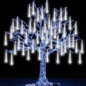 Łańcuch świetlny LED deszcz meteorytów 8 tub 30 cm