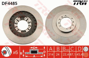 Tarcza hamulcowa TRW DF4485 MB699716