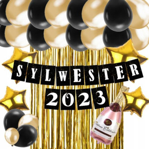 Balony Sylwester Zestaw Ozdoby Dekoracje Y3