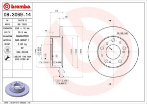 Tarcza hamulcowa BREMBO 08.3069.14 7531819