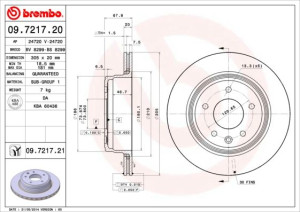 Tarcza hamulcowa BREMBO 09.7217.21 JLM12428