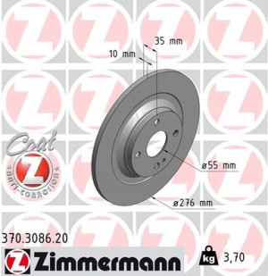 Tarcza hamulcowa ZIMMERMANN 370.3086.20 N06Y26251