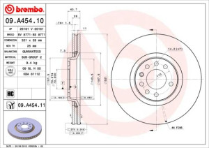 Tarcza hamulcowa BREMBO 09A45411 569017