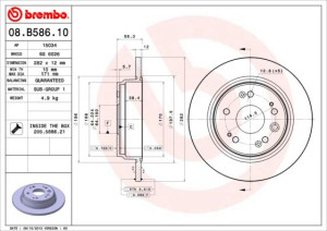 Tarcza hamulcowa BREMBO 08B58610 42510S7AJ50