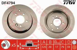 Tarcza hamulcowa TRW DF4794 SDB000636