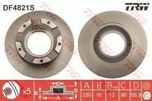 Tarcza hamulcowa TRW DF4821S 1451161