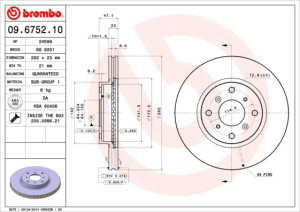 Tarcza hamulcowa BREMBO 09.6752.10 45251SS0A00