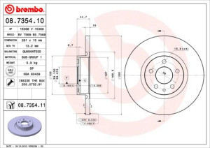 Tarcza hamulcowa BREMBO 08.7354.11 60658567