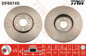 Tarcza hamulcowa TRW DF6074S 2104212312
