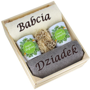 Idealny Prezent - Zestaw Ręczniki + Kubki Babcia I Dziadek