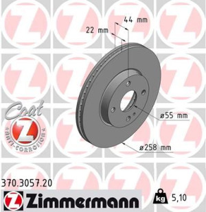 Tarcza hamulcowa ZIMMERMANN 370.3057.20 D09T33251