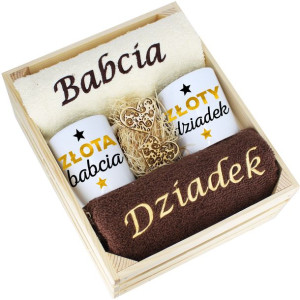 Idealny Prezent - Zestaw Ręczniki + Kubki Babcia I Dziadek