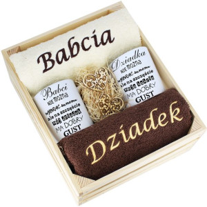 Idealny Prezent - Zestaw Ręczniki + Kubki Babcia I Dziadek