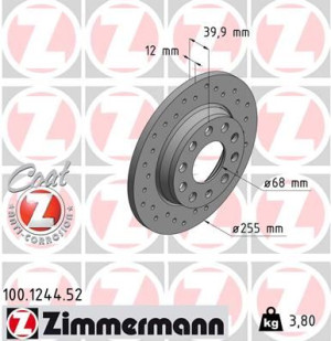 Tarcza hamulcowa ZIMMERMANN 100.1244.52 8E0615601D