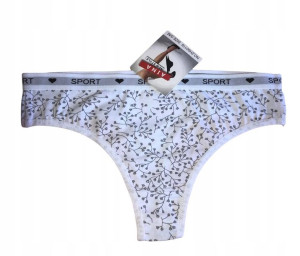 Majtki damskie stringi białe bawełna L/XL