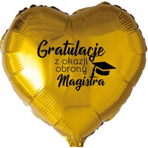 Balon Złote Serce Gratulacje Obrony Magistra Y3
