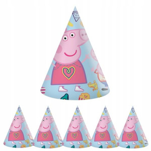 Czapeczki Papierowe Świnka Peppa Pig 6szt