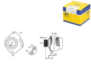 Alternator Fiat 500 1,4 07- Magneti Marelli
