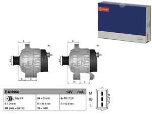 Alternator (14v 70a) Toyota Yaris 1.0 04.99-09.05