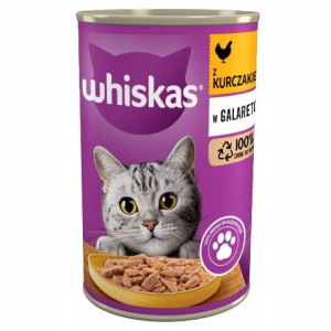 WHISKAS Adult KOT kawałki kurczak w galaretce 400g