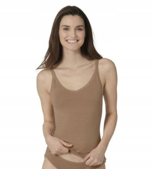 Koszulka bawełniana Sloggi Go Shirt 01 brązowa M