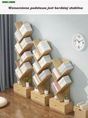 Biblioteczka, regał na książki w kształcie drzewa