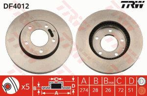 Tarcza hamulcowa TRW DF4012 T0023325X