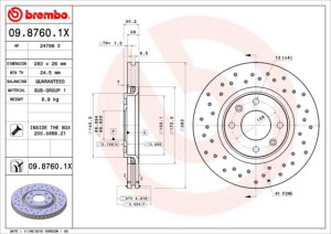 Tarcza hamulcowa BREMBO 09.8760.1X 4246W8